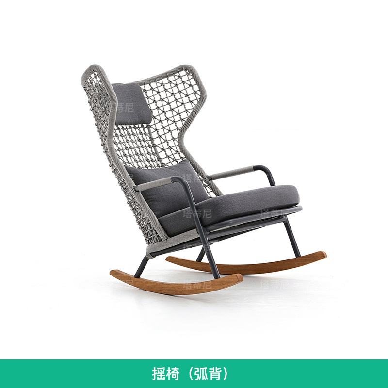 Sofá de exterior tejido con cuerda, silla de ocio creativa de diseño para patio y jardín, sofá impermeable y resistente al sol para terraza de villa. image 11