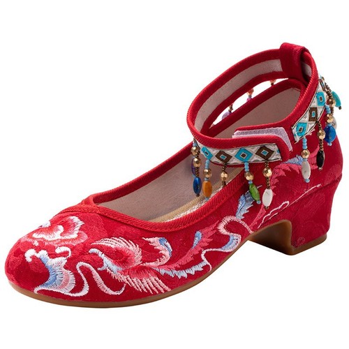 red wedding shoe female antique Fairy Hanfu Shoes for Women Girls XiuHe shoes Chinese toast wedding red shoes