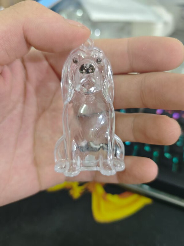 人気の透明でかわいい子犬の毛皮収納ボックスペンダント、高価値バッグペンダント、カプセル記念コレクションペンダント|undefined