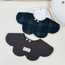 婴儿口水巾圣诞节男女宝宝新生儿喂奶围兜纯棉围嘴双面花瓣新款