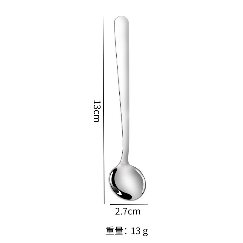 Long Handled Round Stainless Steel Stirring Spoon For Home_voghion.com