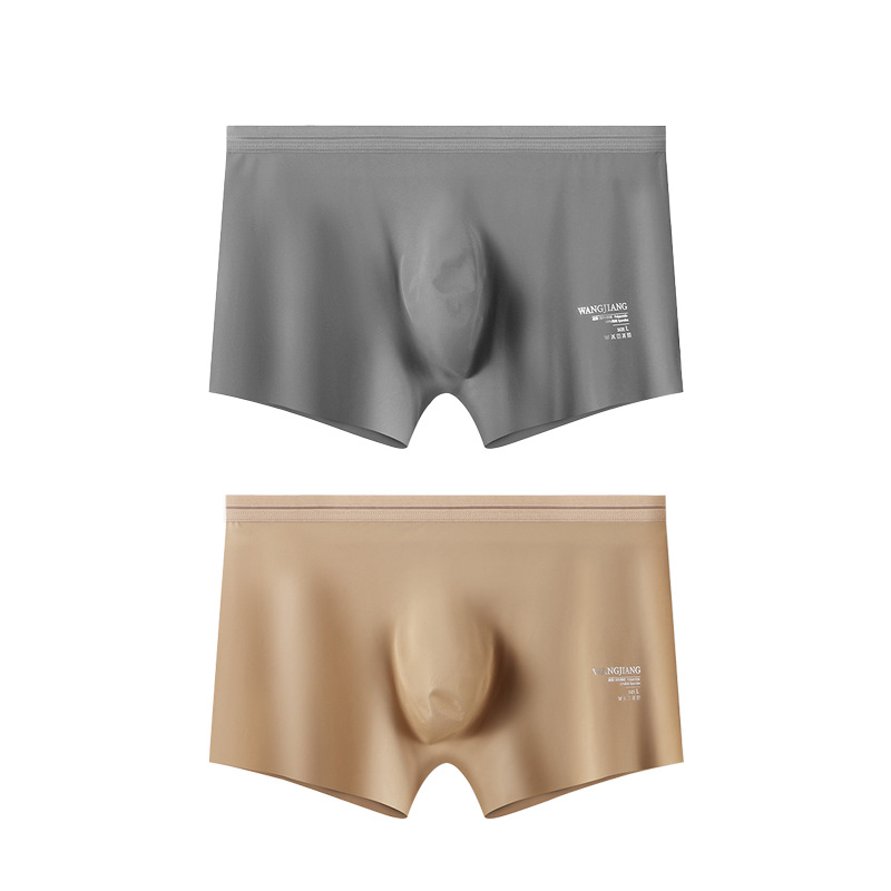 Nueva ropa interior de seda de hielo para hombres desnudos cintura baja ropa interior de secado rápido para hombres bolsa convexa de U ropa interior transpirable para hombres al por mayor