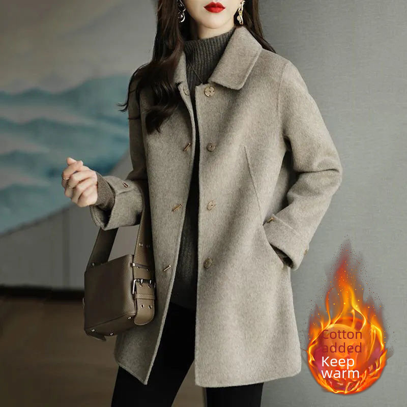 New Women's Fashion Small Casual Slim Versatile High-end Cotton Wool Coat Trendy Jacket_voghion.com