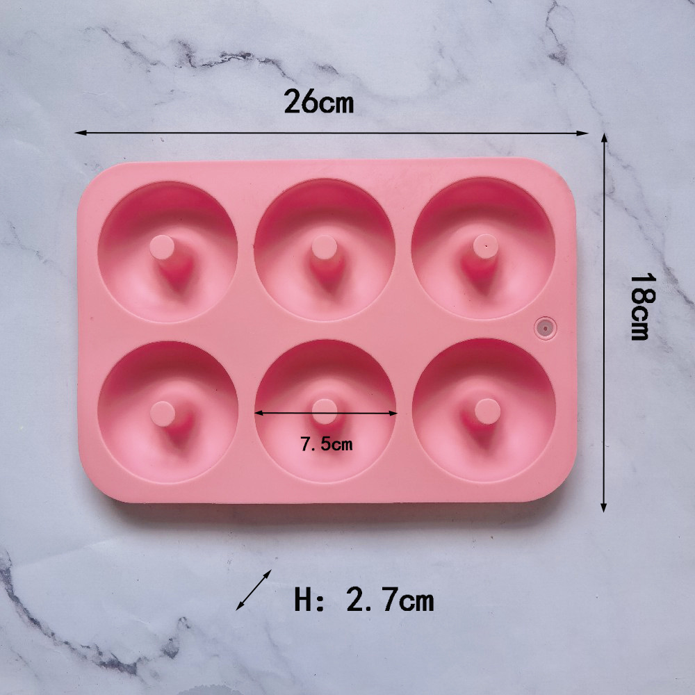 6 Donuts 363 chocolate molde de silicona molde de jalea torta molde de pan herramientas de horneado