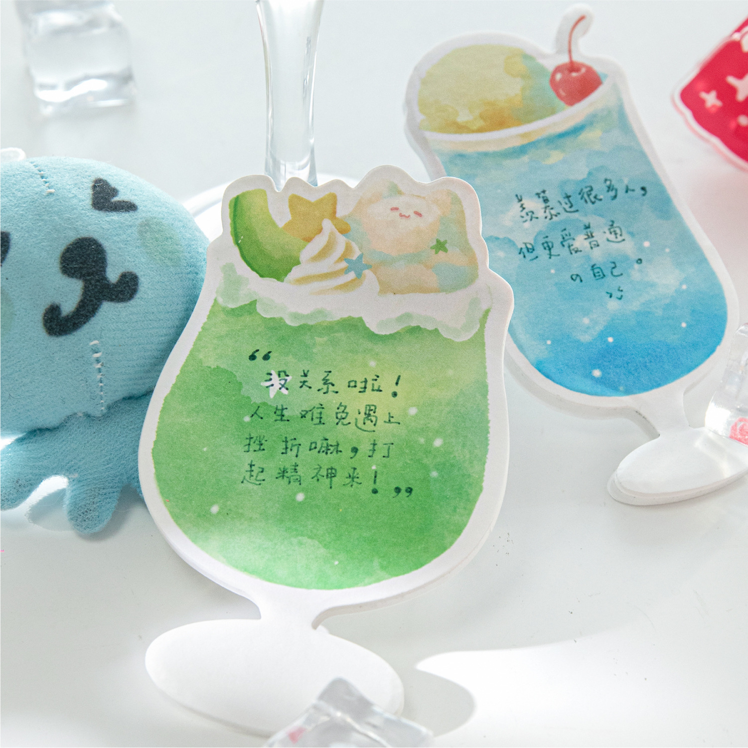 Notas adhesivas de papel kraft blanco Mo, tardes, casa de té, tema de ocio, notas de mensajes, notas, notas adhesivas de bricolaje