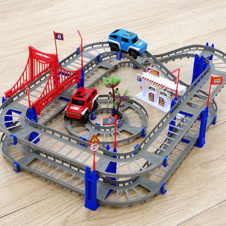 Multi-Functional Track Car Roller Coaster Track Small Car Assembly Electric High-Speed Track Educational Toy Children's Toy Car