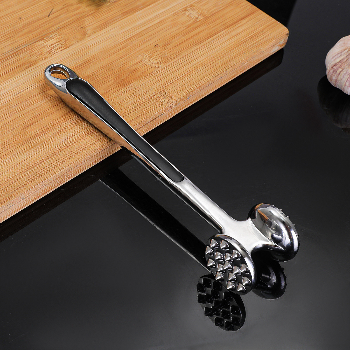 Meat Tenderizer Hammer, Household Garlic Crusher, Dual-Purpose Meat Hammer for Tenderizing Meat and Breaking up Fibers