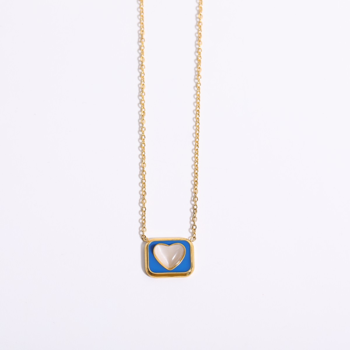 Unisex Fashion Heart Titanium Steel Necklace Gold Plated Stainless Steel Necklaces_colorza_6