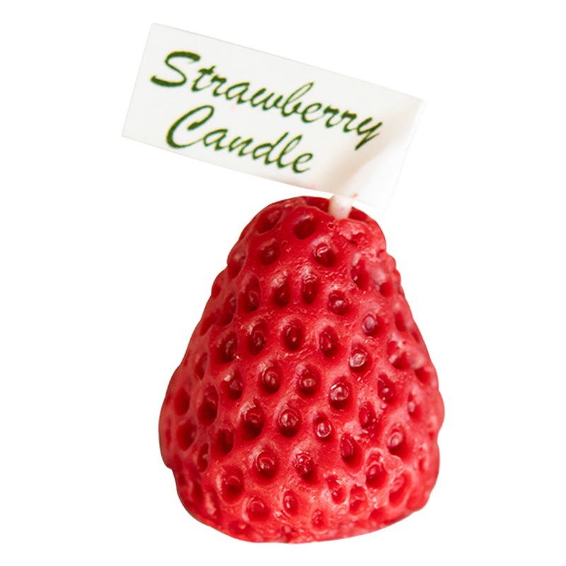 Hecho a mano rojo forma de fresa aromaterapia vela cumpleaños ins alimentos fotografía apoyos fotografía Fondo niños regalo