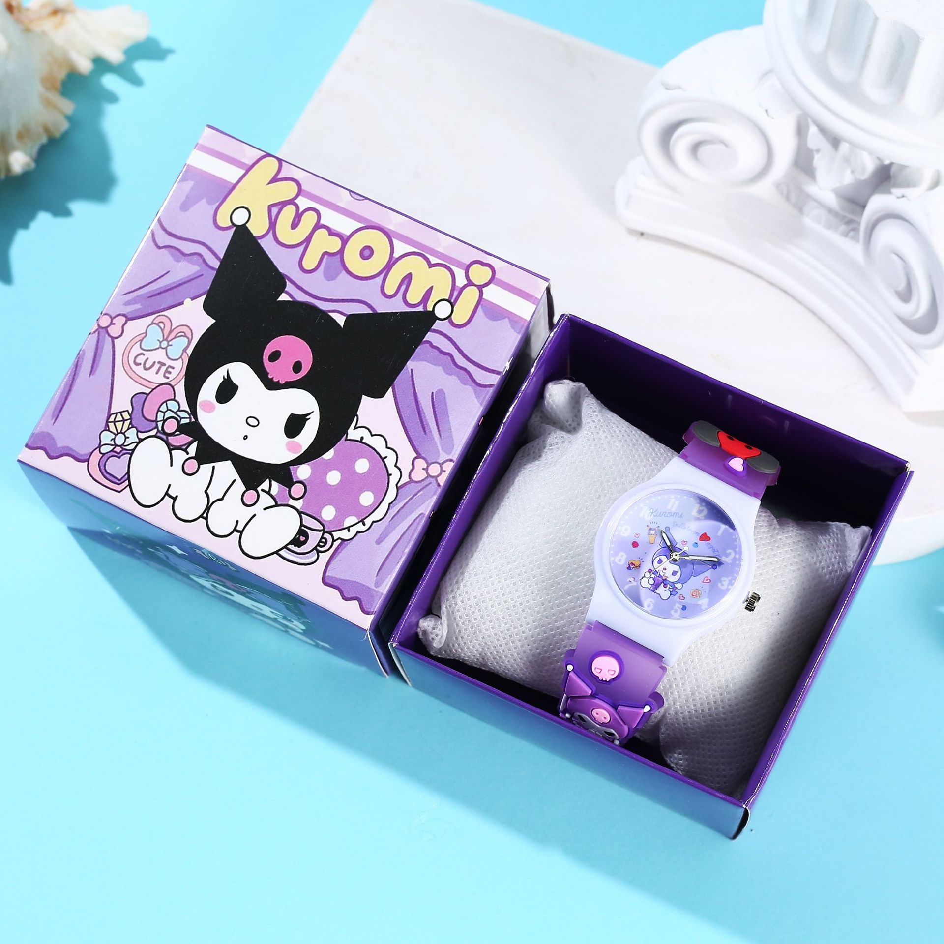 Hot Selling New Sanrio Cartoon Male and Female Student Watches Kindergarten Gifts Children's Watches Boxed Quartz Watches