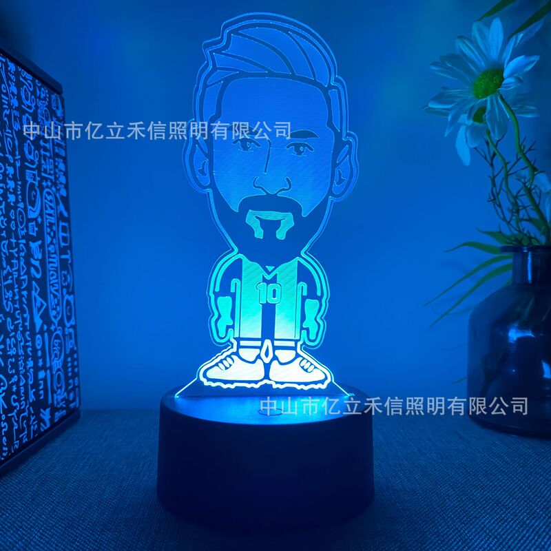 Cross-border 3D night light football basketball character series USB black touch colorful remote control 16 color gift light Cross-border 3D night light football basketball character series USB black touch colorful remote control 16 color gift light