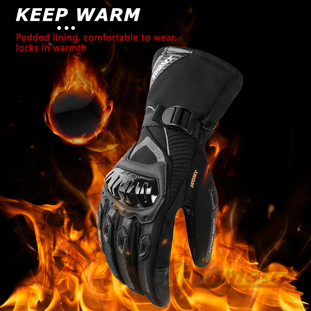 Guantes de ciclismo de motocicleta, caballero al aire libre, pantalla táctil a prueba de caídas, coche de carreras, invierno cálido, guantes impermeables a prueba de viento