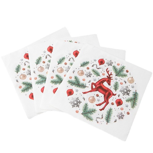 New cross-border Christmas decoration printed napkins Elk square tissue party LOGO printed napkins wholesale