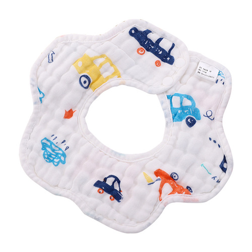 8-layer gauze spit cloth baby eating bib 100% cotton summer breathable anti-stain spit-up rotatable baby bib