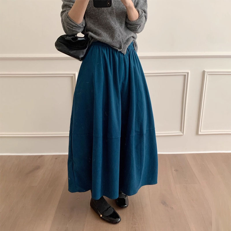 强烈推荐！弯刀A字半身裙2025秋冬新款高品质遮胯显瘦中长裙女装|undefined
