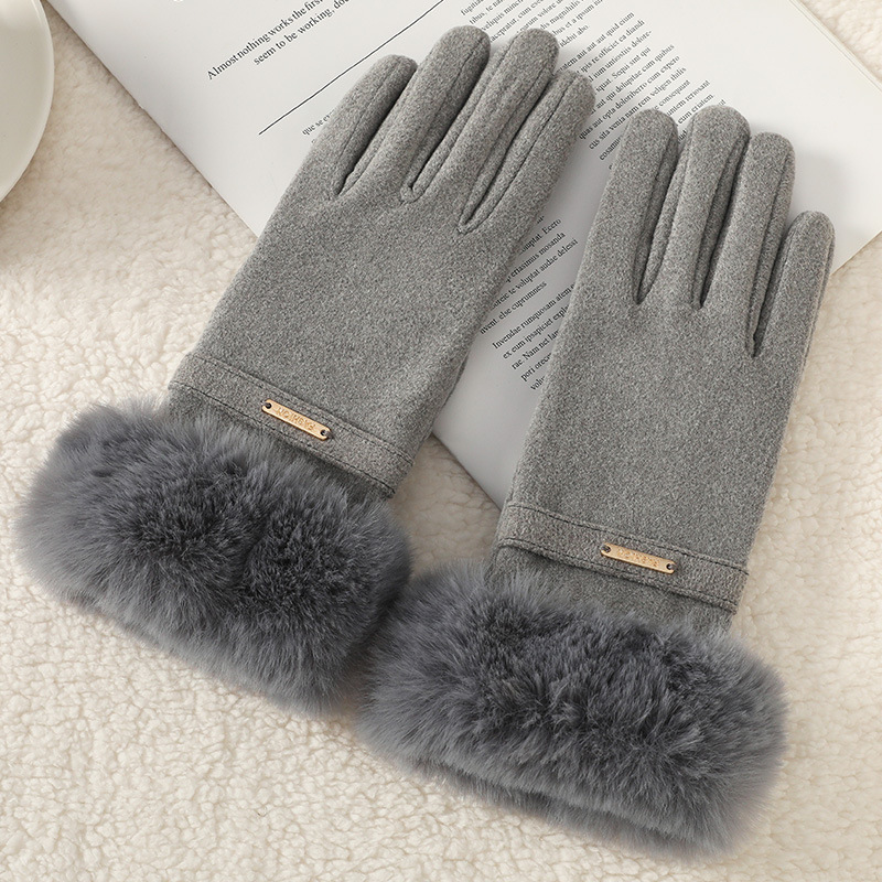 Guantes cálidos de invierno para mujeres, guantes táctiles a prueba de viento para montar al aire libre.