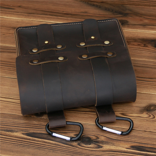 3615 Men and women retro waist bag trouser bag Crazy Horse genuine cowhide mobile phone bag sports running outdoor trend 3616