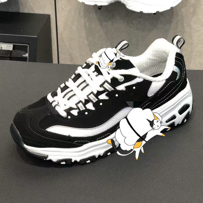 2025新款S标斯思凯奇女鞋黑白熊猫鞋经典休闲百搭增高运动老爹鞋