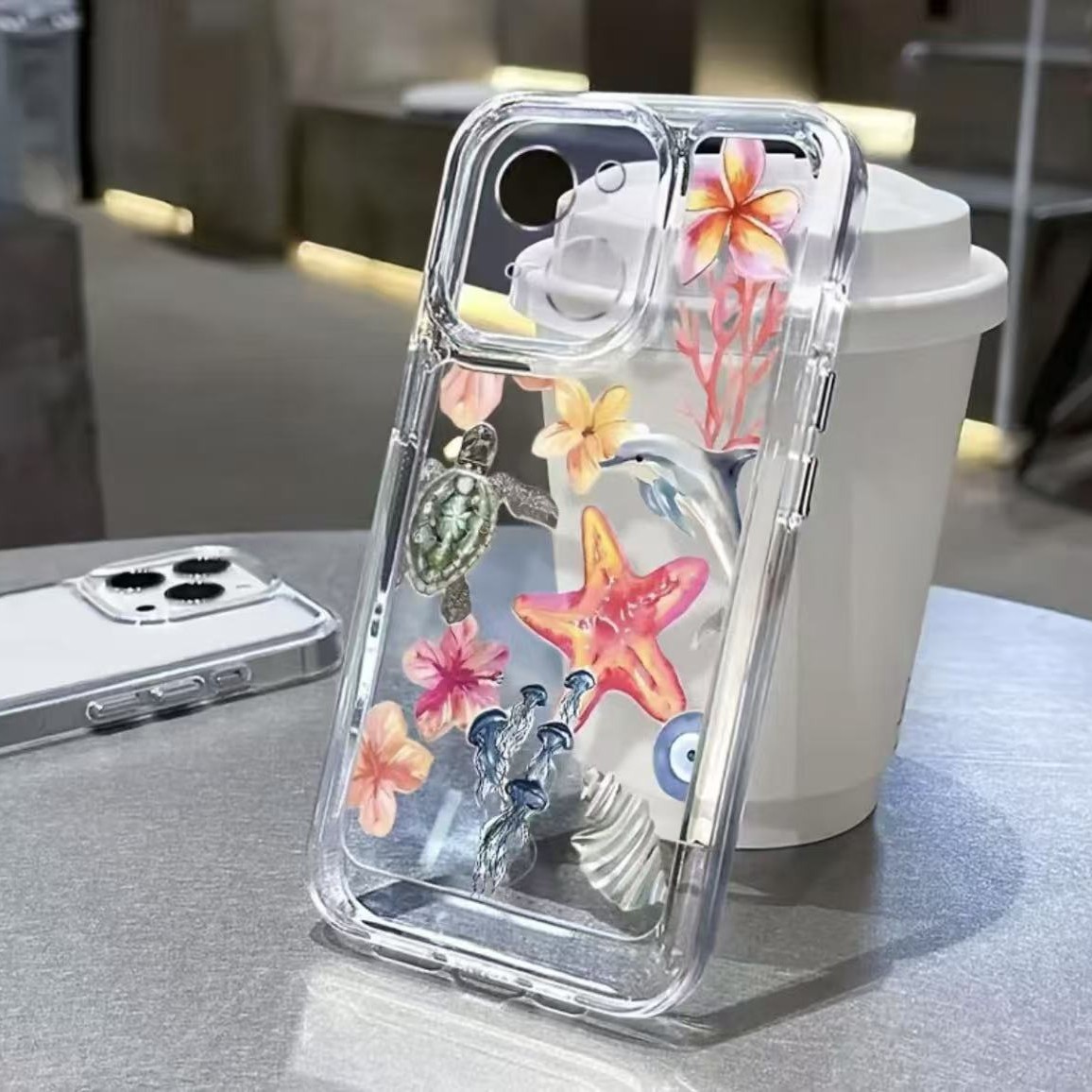 Medusa rosa para iphone15promax funda para teléfono móvil transparente Apple 16 todo incluido 14pro comercio exterior 13/12