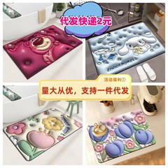 3dマット膨張小花ソフト珪藻泥吸水マット浴室滑り止めマットトイレマットソフトマット