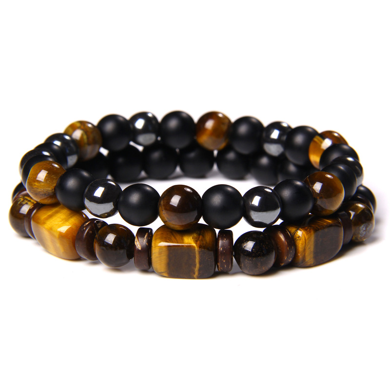 Bracelets Classification Retro Geometric Tiger Eye Men's Bracelets Men Beaded Bracelets