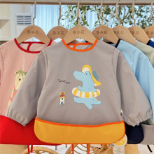 鲁冰花全防水儿童围兜长袖防污幼儿园围裙男宝宝罩衣反穿衣画画衣