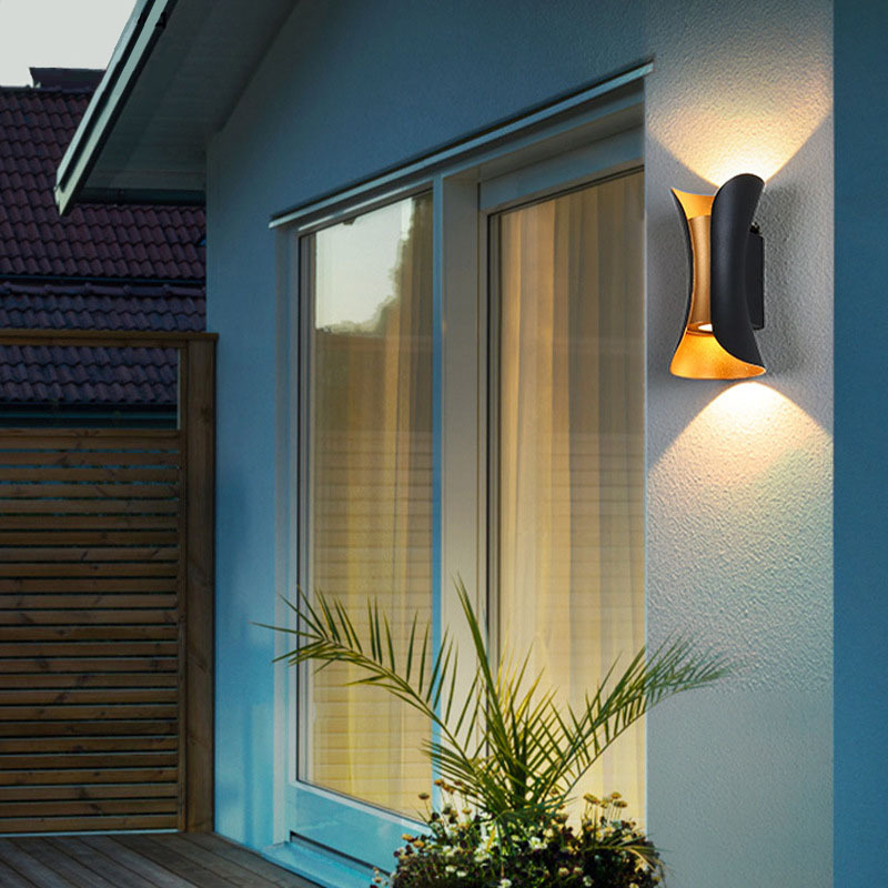 lámpara de pared LED lámpara de pared exterior impermeable lámpara de patio doméstica moderna lámpara de pasillo exterior simple lámpara de pasillo