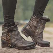 Womens Boots跨境外貿歐美靴短靴新款馬丁靴平底靴子高筒靴女