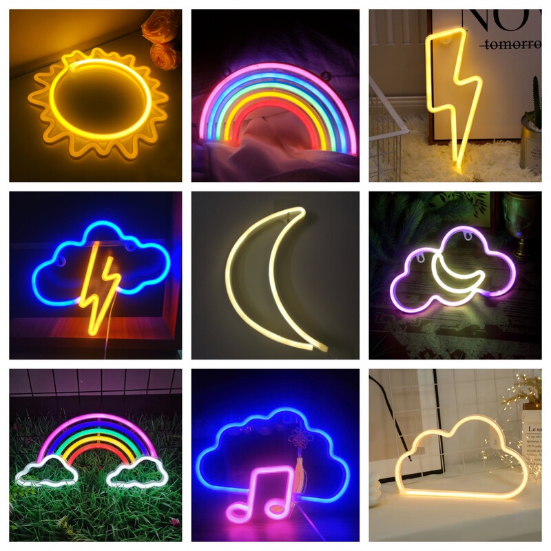 Led Neon Light Space Series Lightning Cloud Alien Star Astronaut New Style Light Room Party