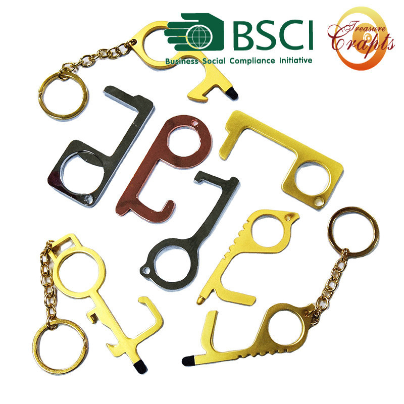 Bsci Factory Customized Non-Contact Protective Metal Keychain Touch Screen Keychain Bottle Opener Elevator Door Opener Bsci Factory Customized Non-Contact Protective Metal Keychain Touch Screen Keychain Bottle Opener Elevator Door Opener
