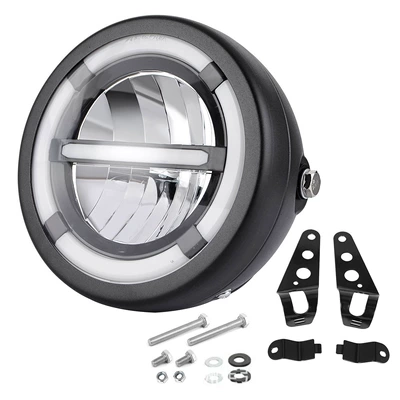 Headlight Spotlight, White and Yellow: Motorcycle headlights, headlights - horizontal-bar-style-two-bracket-accessories