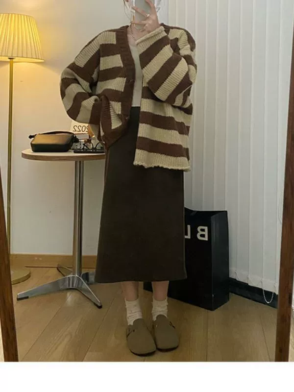 Длинный вязаный кардиган, демисезон oversized плюс size, один размер подходит всем, многоцветный