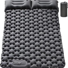 アウトドア用インフレータブルマット、キャンプ用足踏み式防湿ダブルスリーピングマット、昼休み用車載インフレータブルマットレス（枕付き）、アウトドアレジャー用