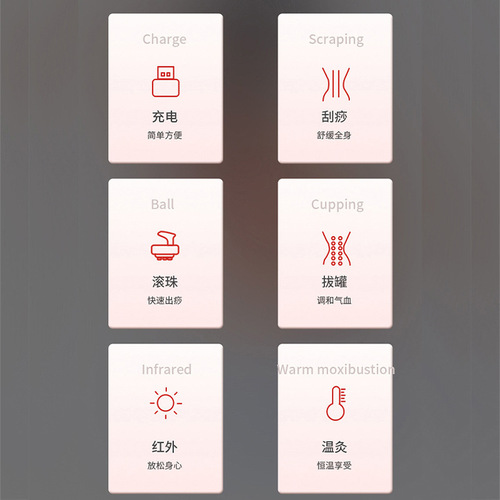 Cross-border electric scraping Guasha instrument meridian brush for meridian unblocking magic tool, charging heating intelligent cupping device Guasha plate wholesale