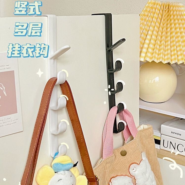 Multifunctional Door Hook Hanger for Clothes and Hats, No-Drill Dormitory Door Rack, Factory Wholesale