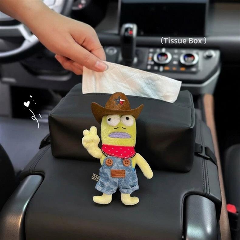 Car tissue box for women, armrest box, cute ugly fish car tissue box, hanging seat back decorative tissue box for car