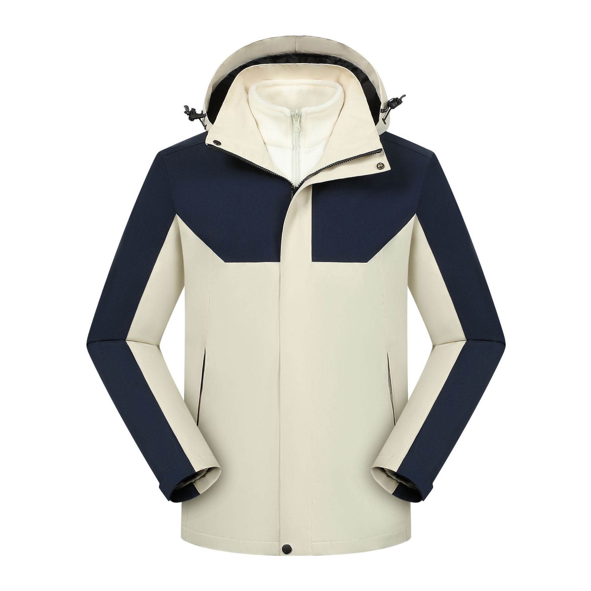 Dos piezas de traje de asalto 3 - en - 1 desmontable de terciopelo de invierno ropa de trabajo impermeable chaqueta al aire libre montañismo