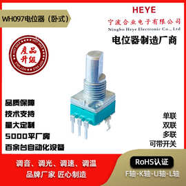 WH097电位器旋转式功率电位器带开关带支架5脚1MΩ调温调速电位器