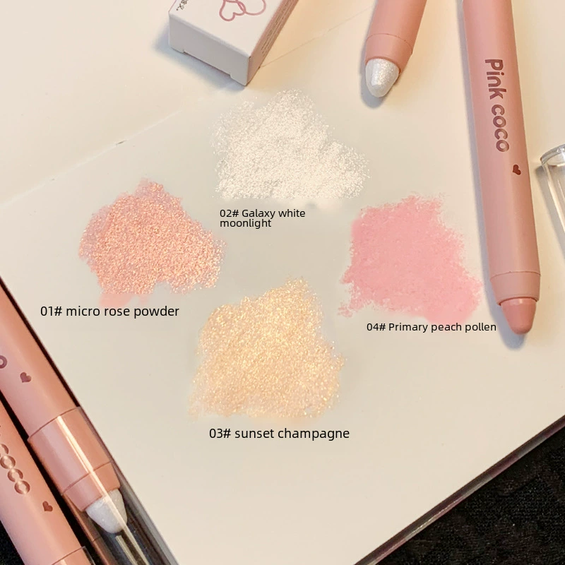 Double-sided eye shadow, waterproof highlighter, 2 in 1