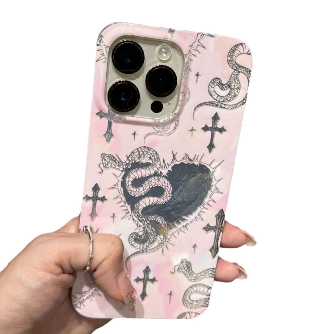 Чехол для телефона совместимый с Apple iPhone 11–16, прозрачная змеевидная лента с glacier-м рисунком, легкий