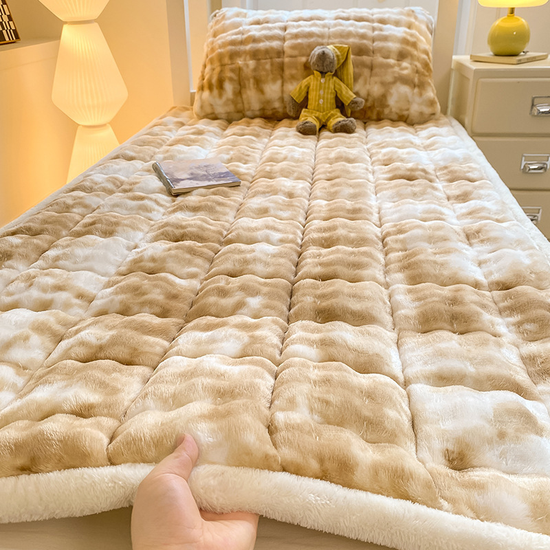 Otoño y invierno colchón de peluche dormitorio de estudiantes individuales leche de peluche 90X190 mantas de cama de peluche de coral