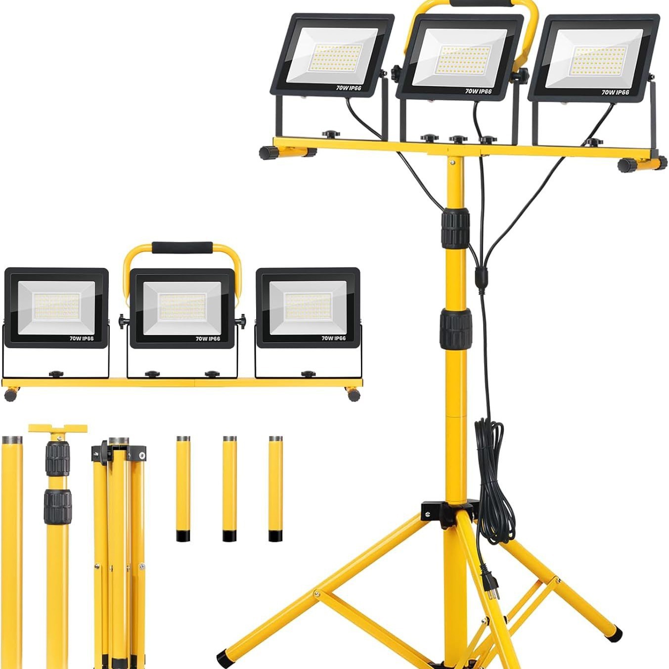 Amazon trípode personalizado lámpara de trabajo sitio de construcción lámpara de proyección iluminación led al aire libre luz intensa impermeable a prueba de polvo