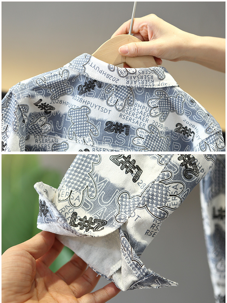 5866 chaqueta de niño 2024 nueva ropa de primavera y otoño para niños estilo occidental casual otoño moda chaqueta de bebé marea