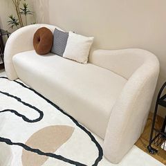 沙发服装店美容院弧形沙发休息区接待轻奢现代简约布艺小沙发