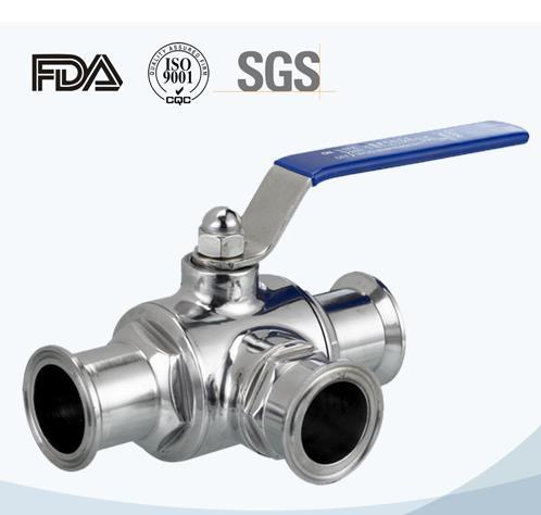 卫生级不锈钢304 316L快装卡箍三通球阀 L型 T型三通球阀