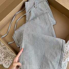 舒服好看又出片！设计感条纹直筒休闲裤女春秋宽松百搭高腰裤子潮