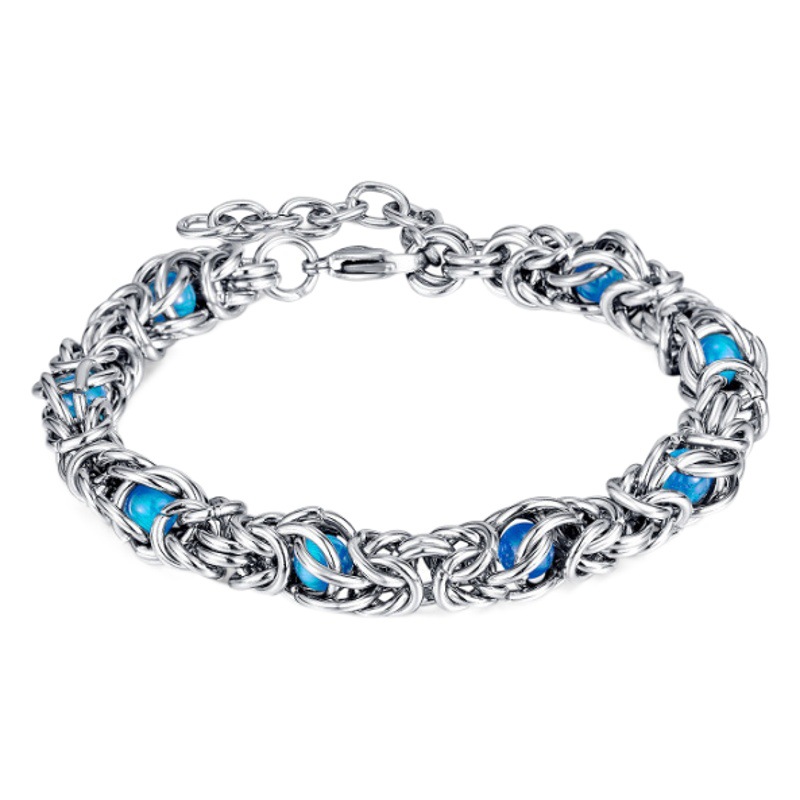 PUNK Klein cuentas azules avanzado sentido del diseño heavy metal Nueva Pulsera de Los Hombres de moda de las mujeres hip hop PUNK motocicleta Accesorios