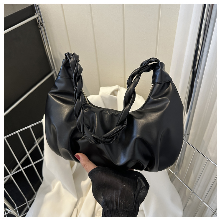 Cloud pleated single shoulder underarm bag with texture for women's 2024 new trendy internet celebrity handbag_senzul.com