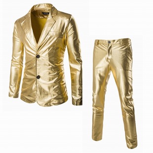 2025 New Hot Stamping Glossy Casual Suit Suit European and American Men's Suit Aliexpress Zt-A11