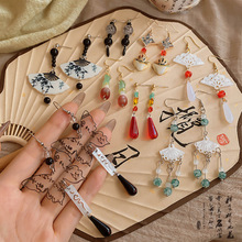 新中式古风超仙竹节花朵珍珠流苏耳钉耳钩爆款中国风百搭耳环耳饰